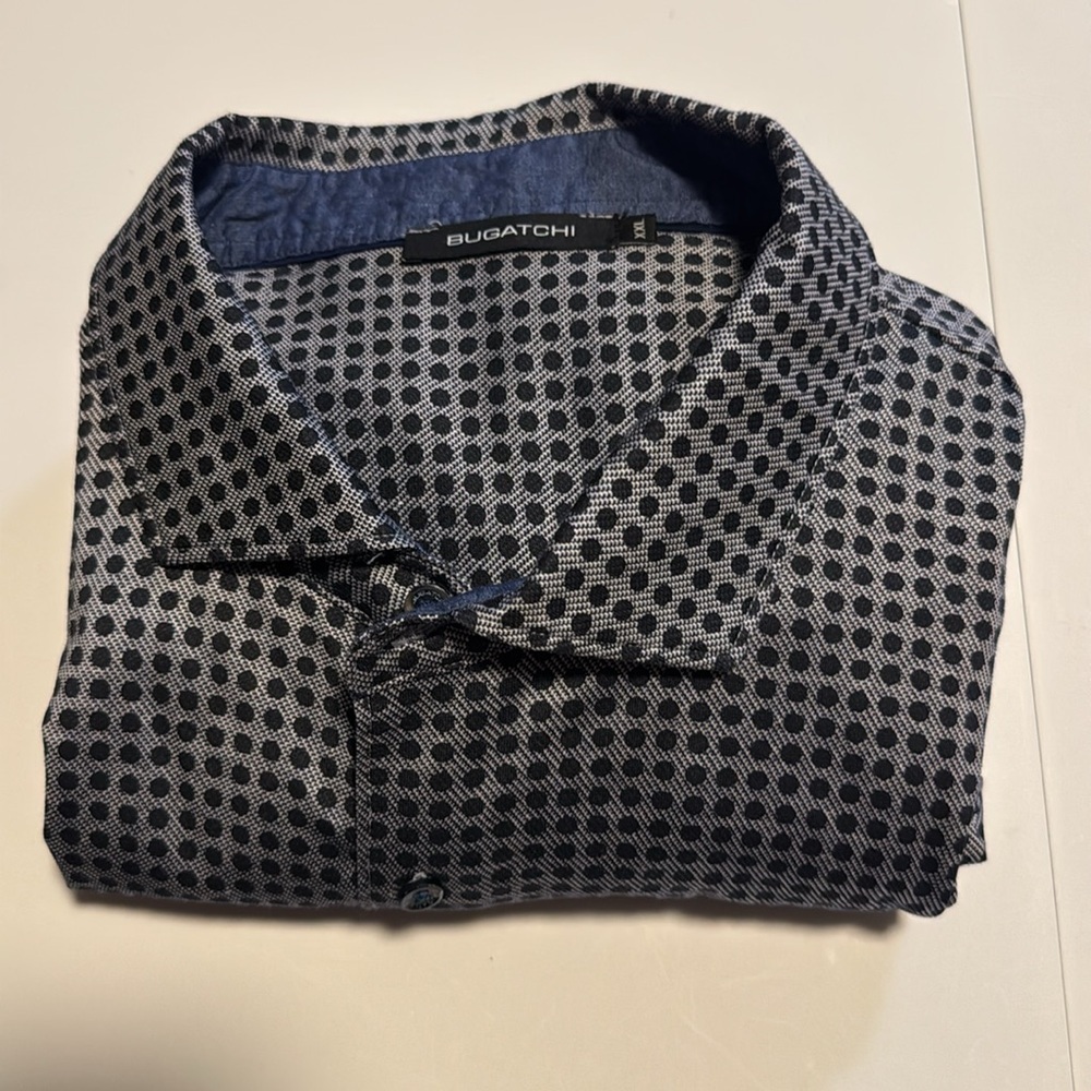 Bugatchi Men's Navy Patterned Shirt - Picture 8 of 8
